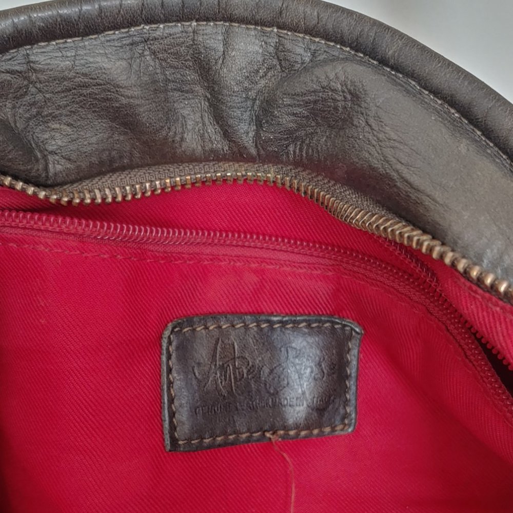 Amber Rose Pieced Patchwork Brown Leather Hobo Bag - image 7